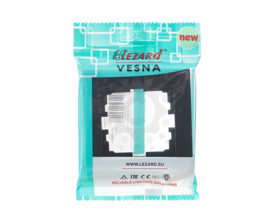 Рамка одинарная черная Lezard серия Vesna 742-4200-146 фото 4